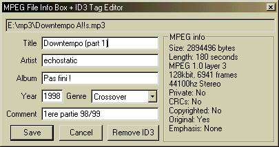 [Editer les informations du fichier MP3]